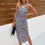 Thumbnail: Leopard Printed Deep V Neck Sleeveless Loose Dress