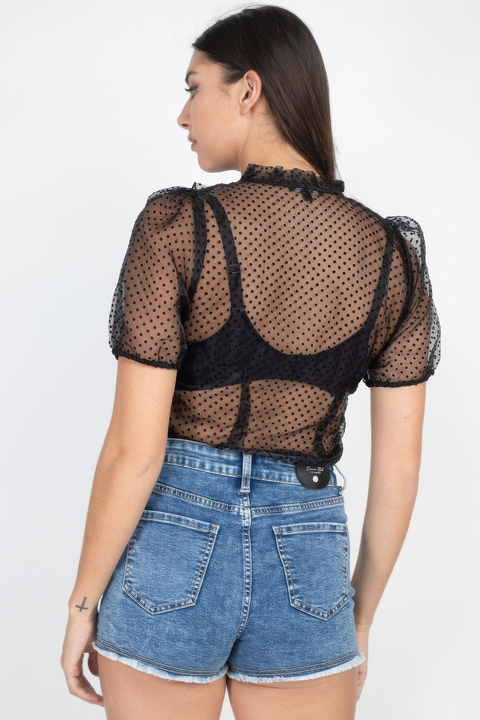 Thumbnail: Sheer Ruffle-trim Dot Top