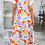 Thumbnail: Allover Printed Button Down Ruched Long Dress