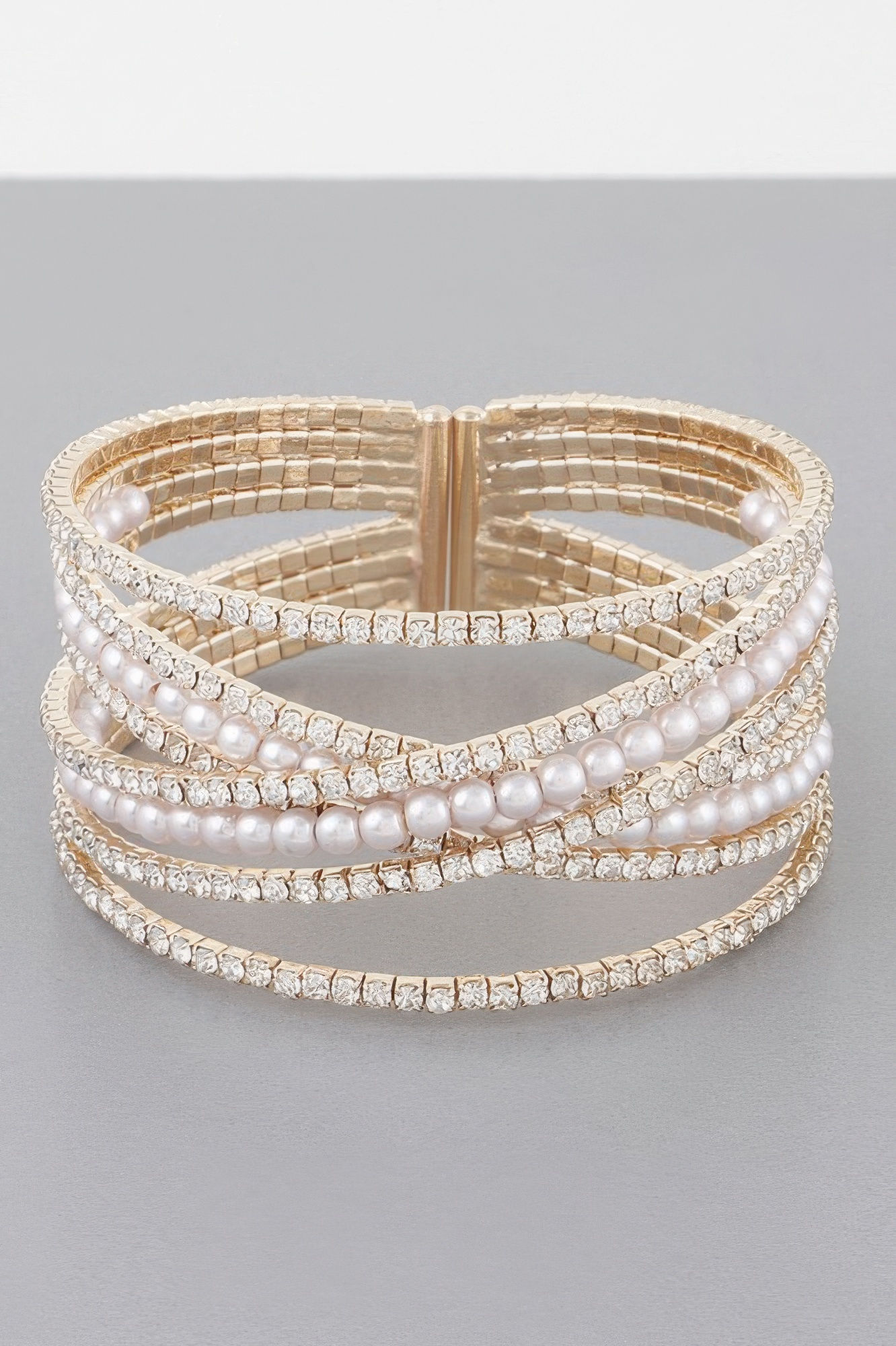 Multi Cross Jewel Cuff Bracelet