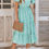 Thumbnail: V Neck Ruffles Tiered Sleeve Smocked Midi Dress