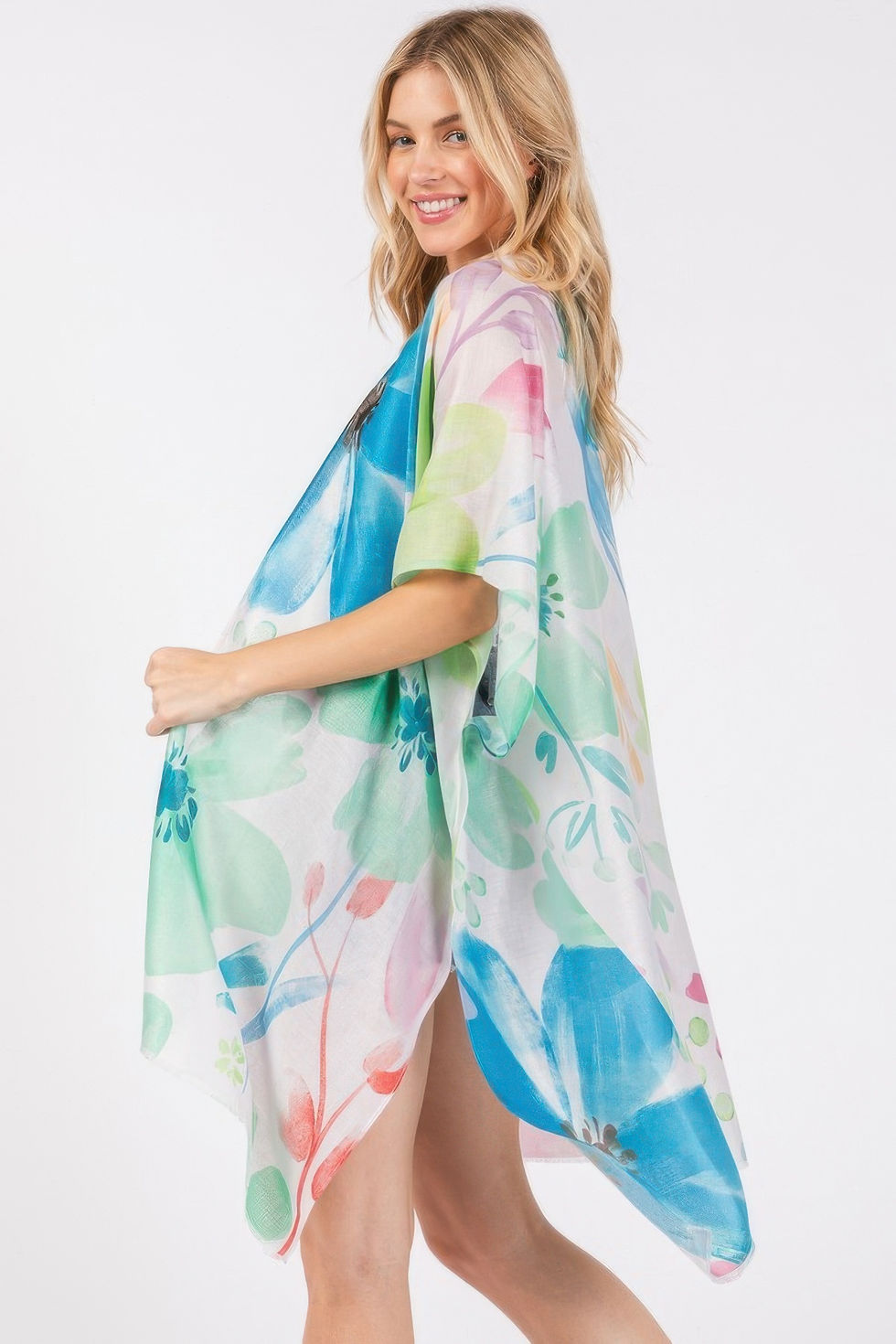 Thumbnail: Watercolor Flower Print Kimono