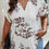 Thumbnail: Plus Size Floral Print V Neck Loose Blouse