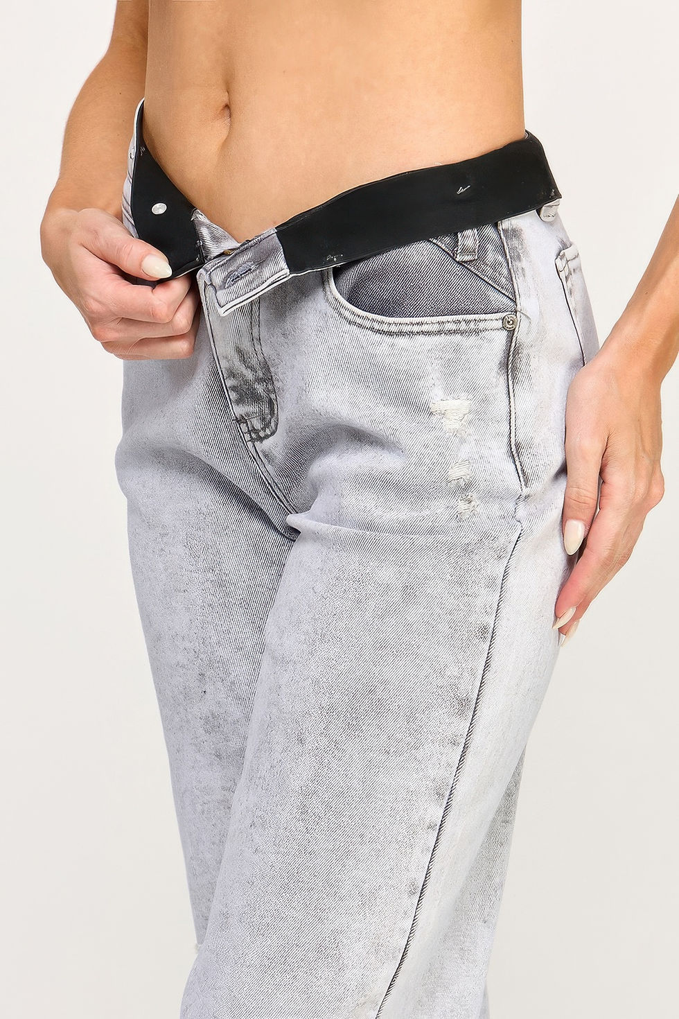 Thumbnail: High Rise Wide Leg With Acid Grey