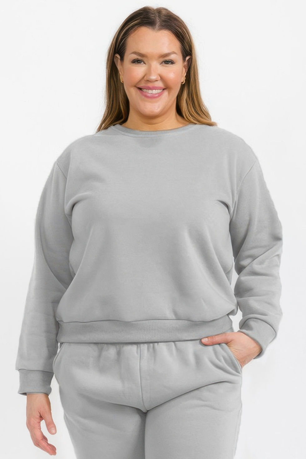 Thumbnail: Plus Size Classic Poly Fleece Crewneck Pullover
