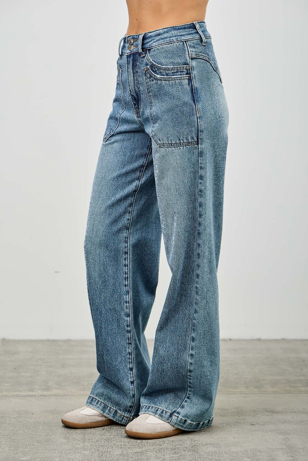 Thumbnail: High Rise Double Pocket Wide Leg        