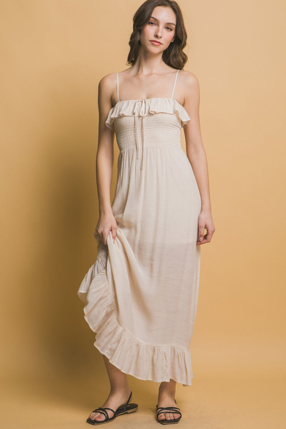 Thumbnail: Smocked Ruffle Maxi Dress