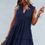 Thumbnail: Solid V Neck Flat Collar Tiered Shift Dress
