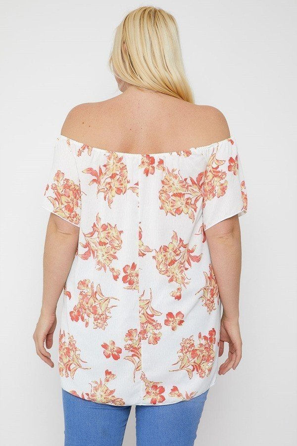 Thumbnail: Floral Print Off The Shoulder Top