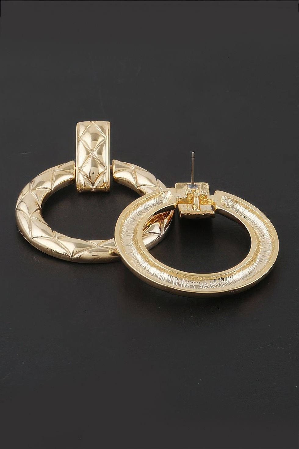 Thumbnail: Open Diamond Disk Earrings