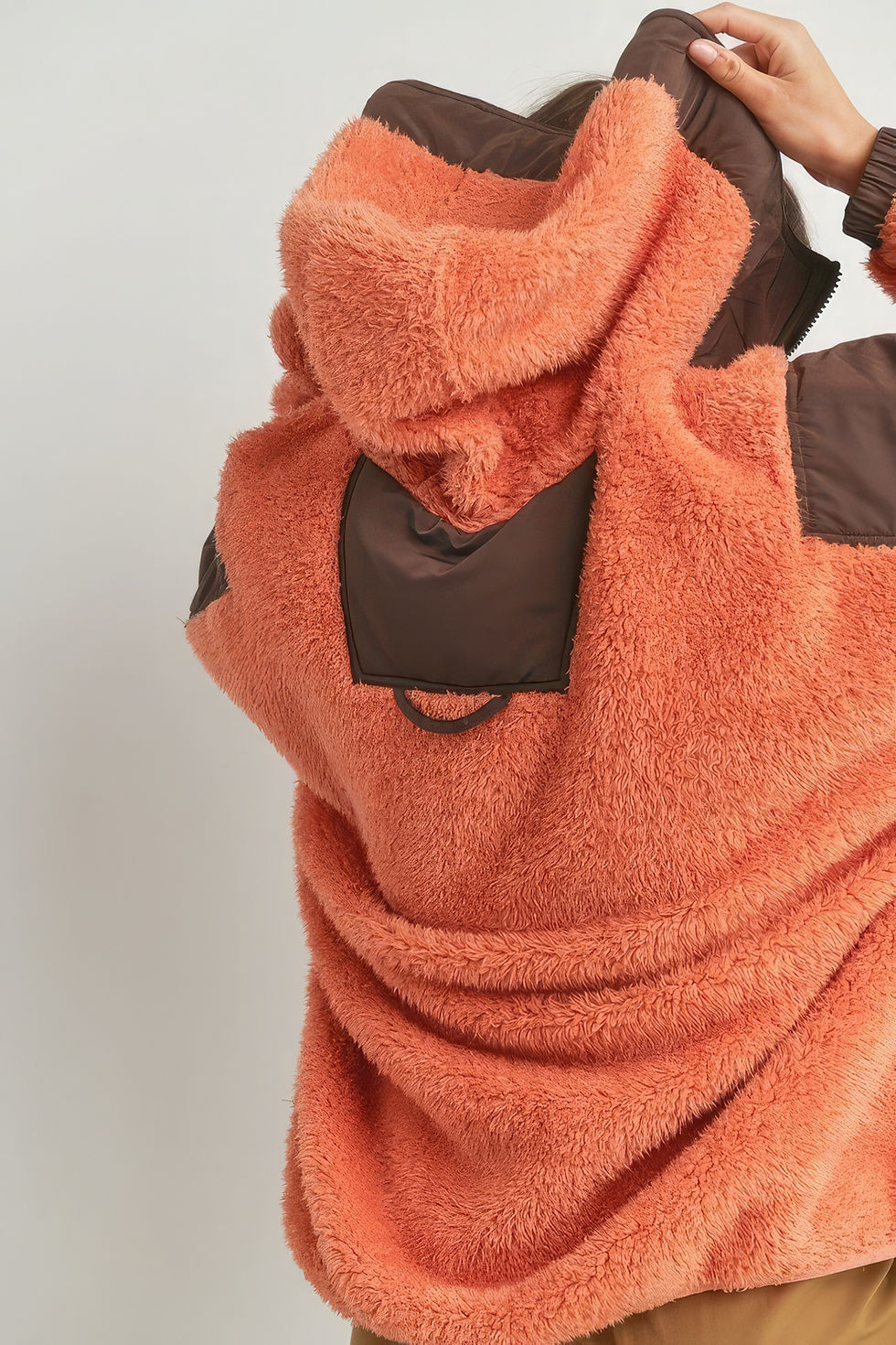 Thumbnail: Two-toned Cozy Hooded Sweater