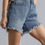 Thumbnail: High Rise Denim Shorts With Raw Hem
