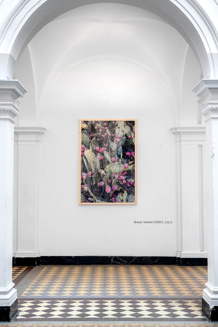 Sabres/Zaun (detail), print and salt, 176 x 120 cm, 2025. Photo: Ronny Aviram.