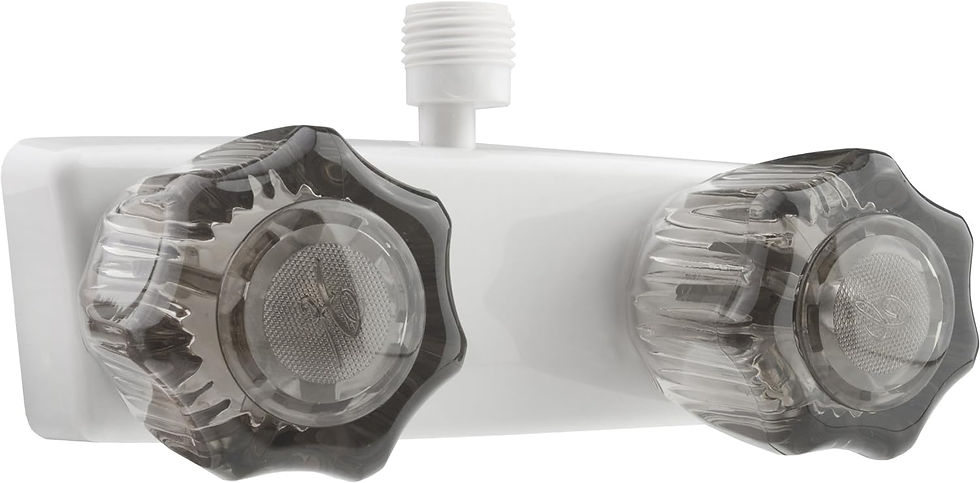 Dura Faucet DF-SA100S-WT Smoked Acrylic Knobs (White)