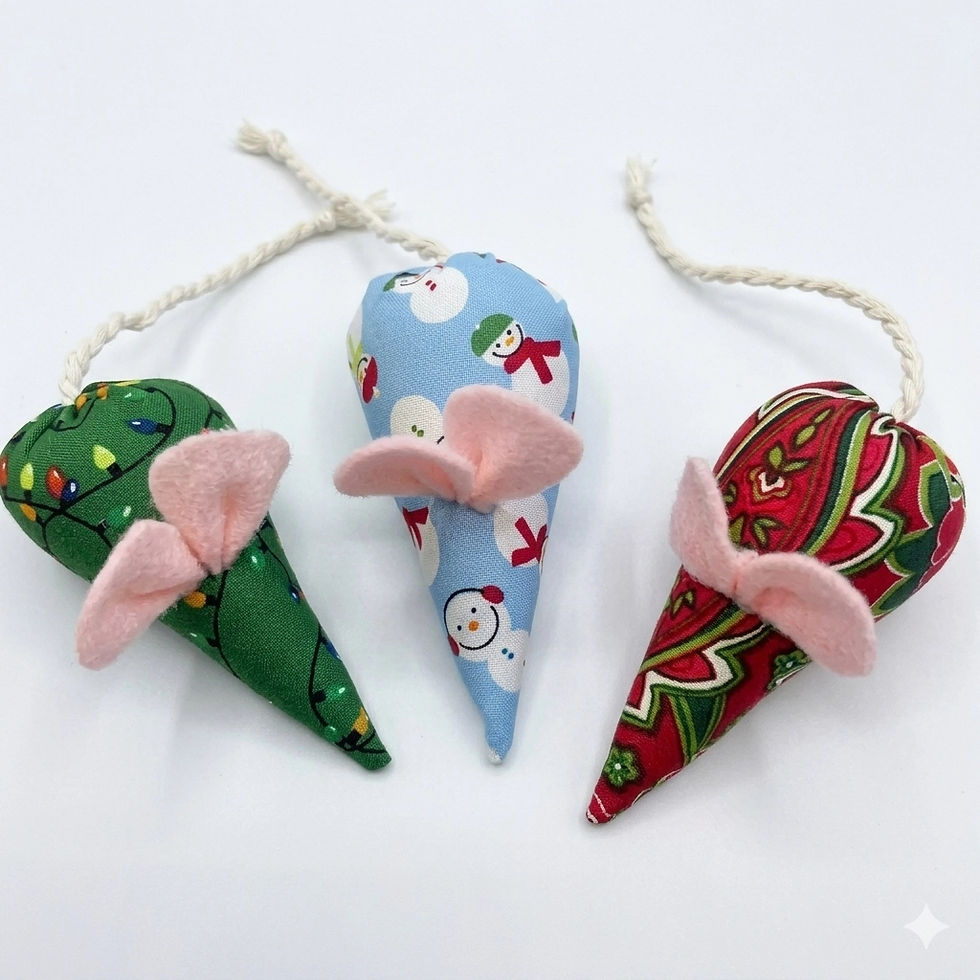 Thumbnail: Fabric organic catnip filled mice 