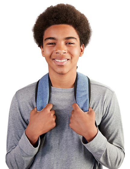 student wearing backpack