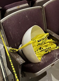 damage from ceilings falling during a performance this past spring
