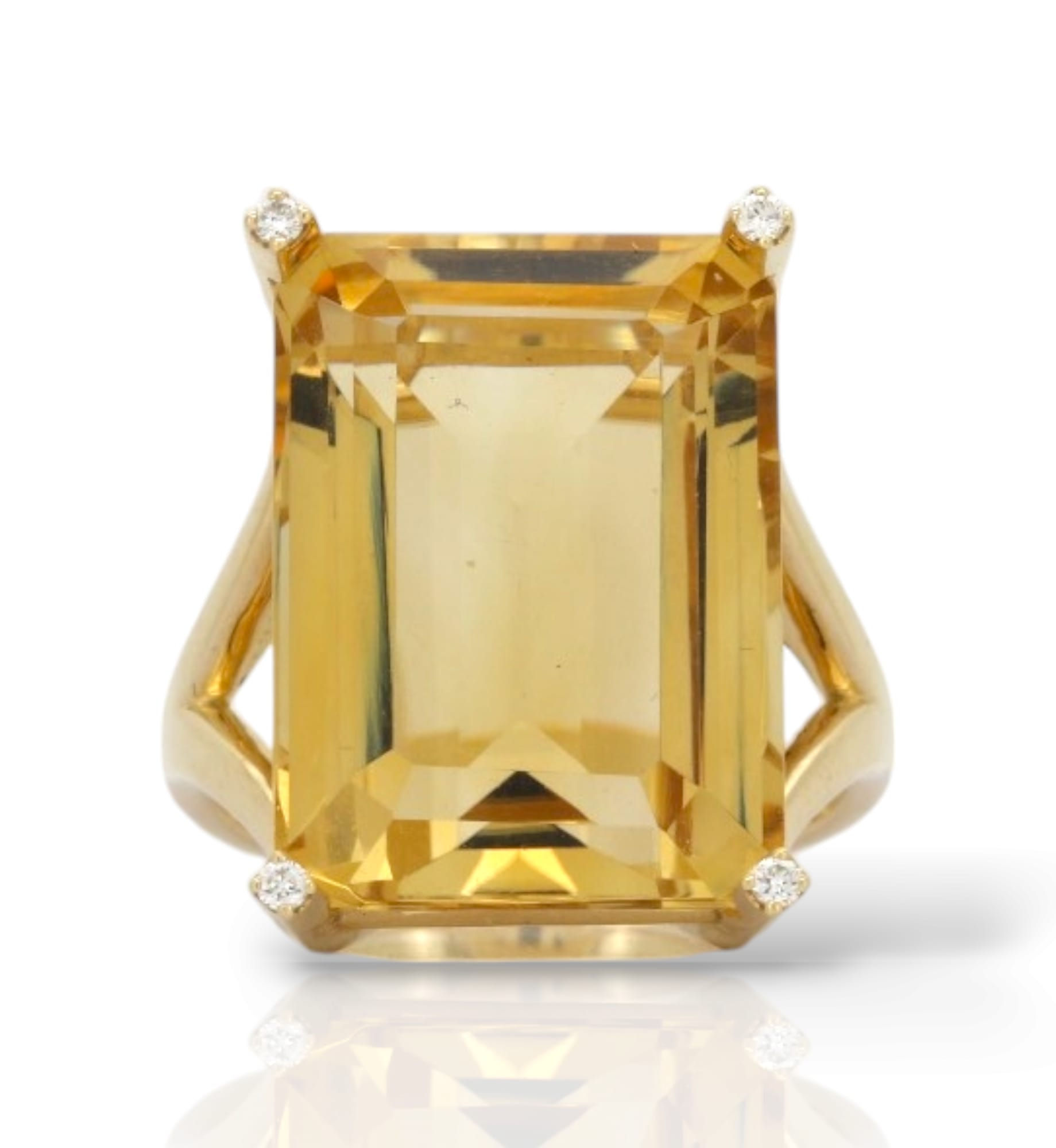 Briliantový prsteň s citrínom