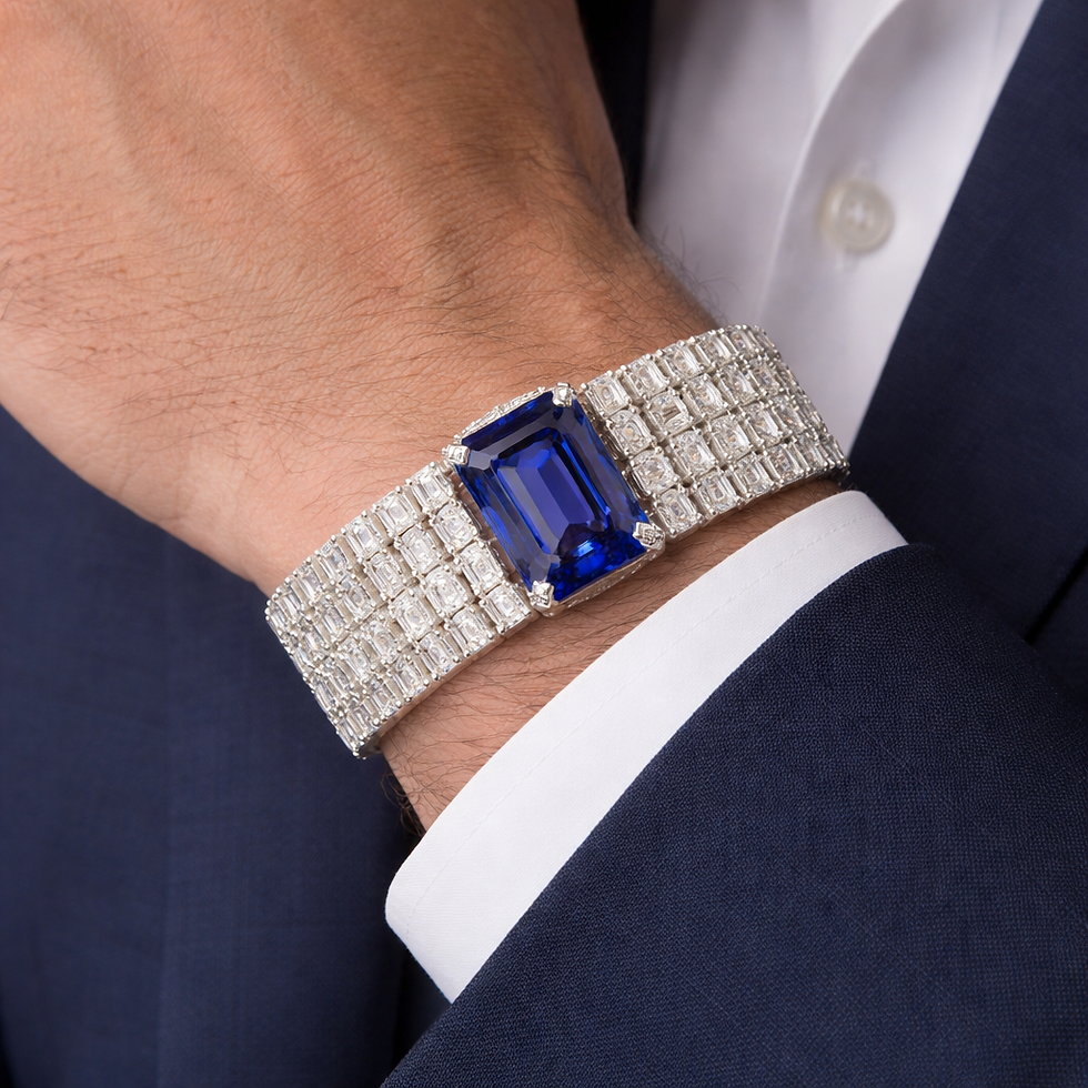 Miniatura: Blue Sovereign tanzanitový unisex náramok s briliantmi