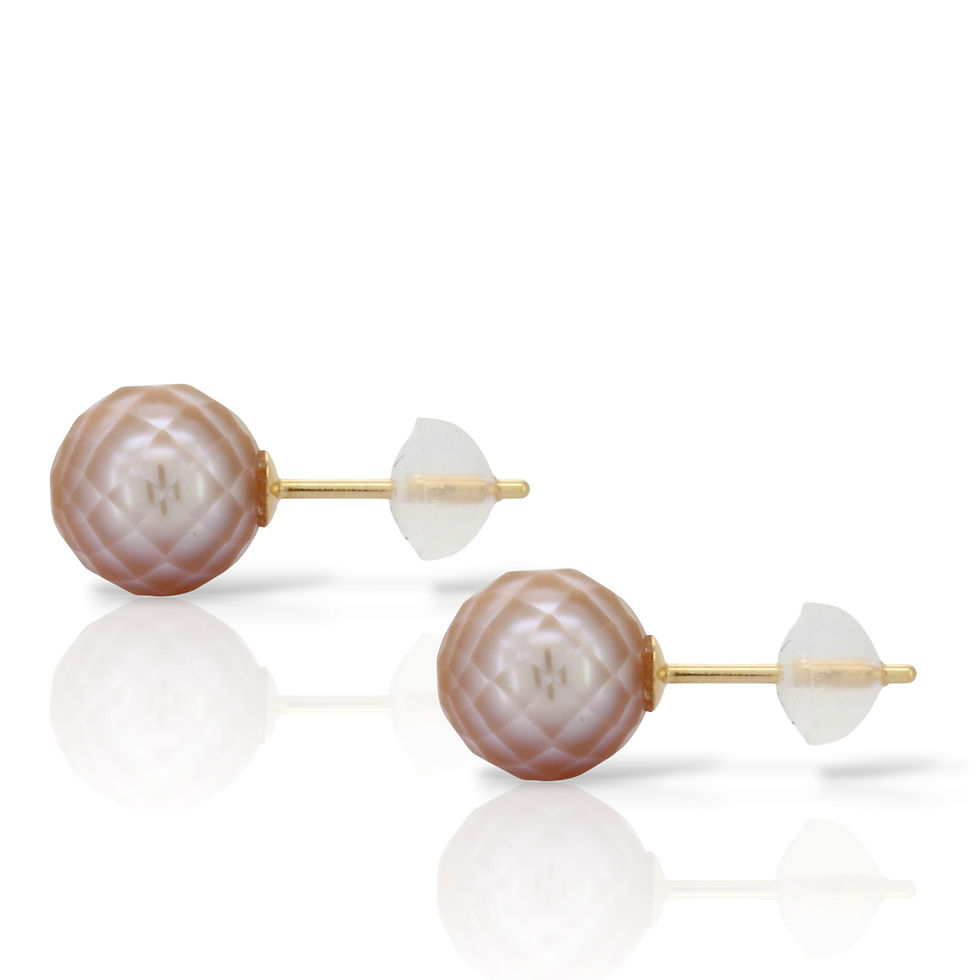 Miniatura: Facet Rose  perlové  náušnice