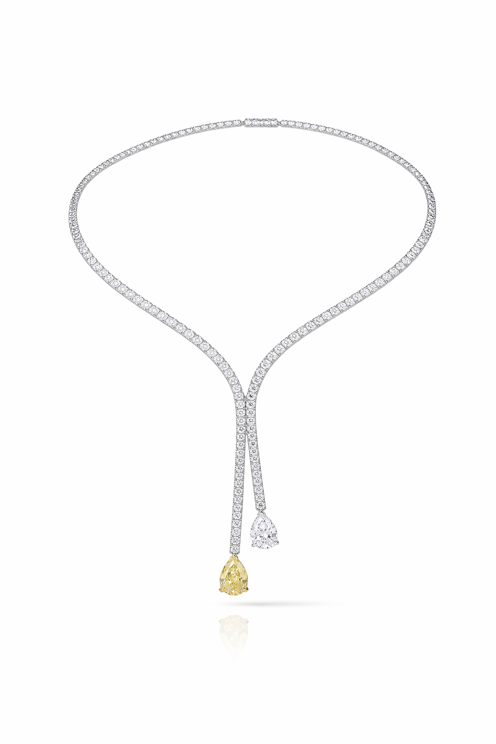 Miniatura: Twin Pear náhrdelník s prírodnými briliantmi