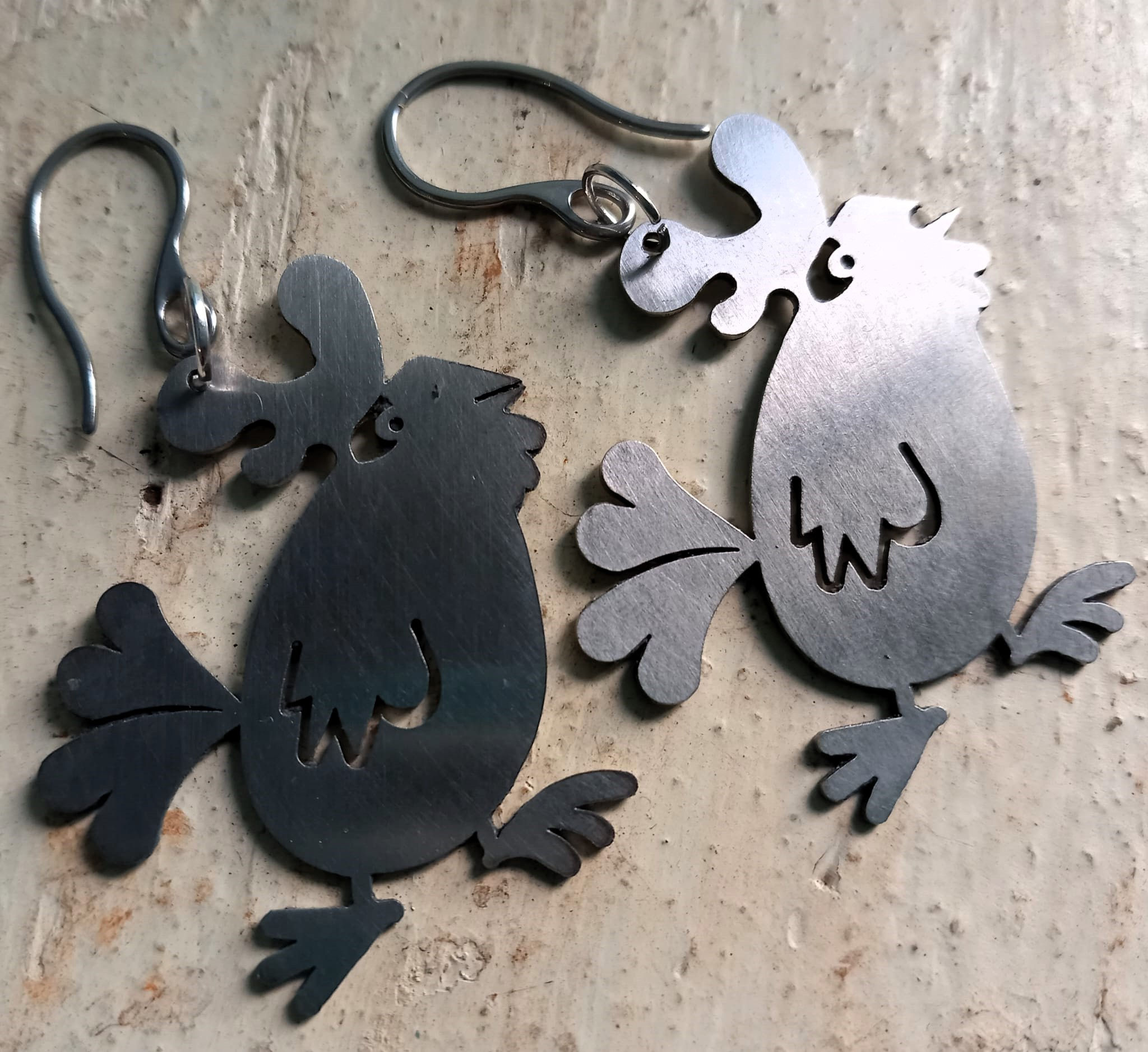 Orecchini GALLINA accaio inox