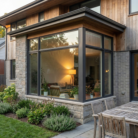 Custom window installation on modern residential home in Edmonton