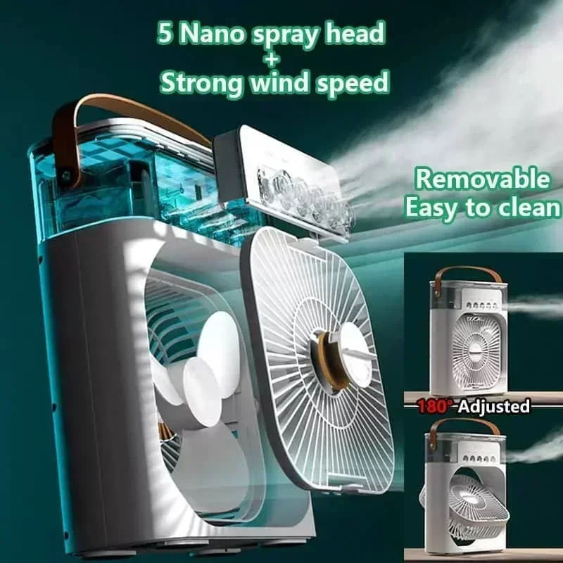 Thumbnail: New 3 In 1 Fan AIr Conditioner Household Mini Air Cooler LED Night Light Portabl
