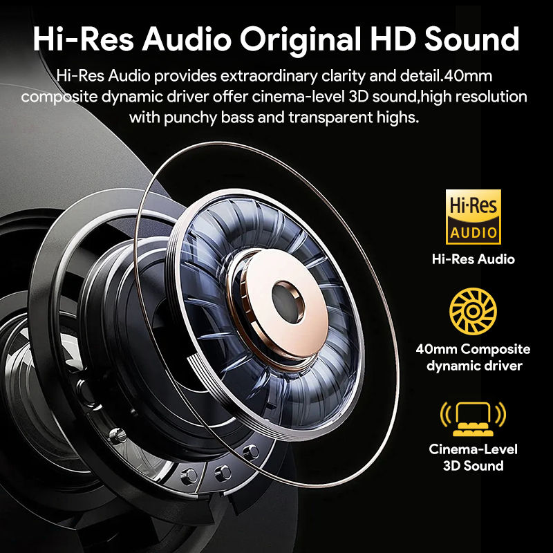 Thumbnail: QCY H3 ANC Hi-Res Audio Wireless Bluetooth 5.4 Headphones Over Ear Headset 60Hrs