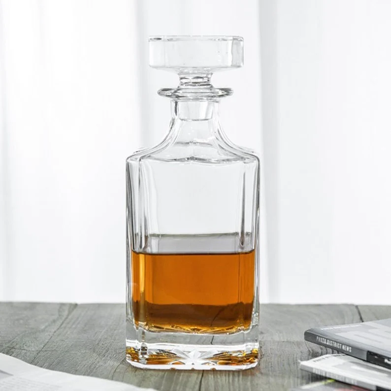 Custom gold rim whisky decanter