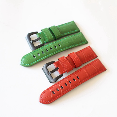 24mm croco leather strap for Panerai watch | fiftyfourwatch