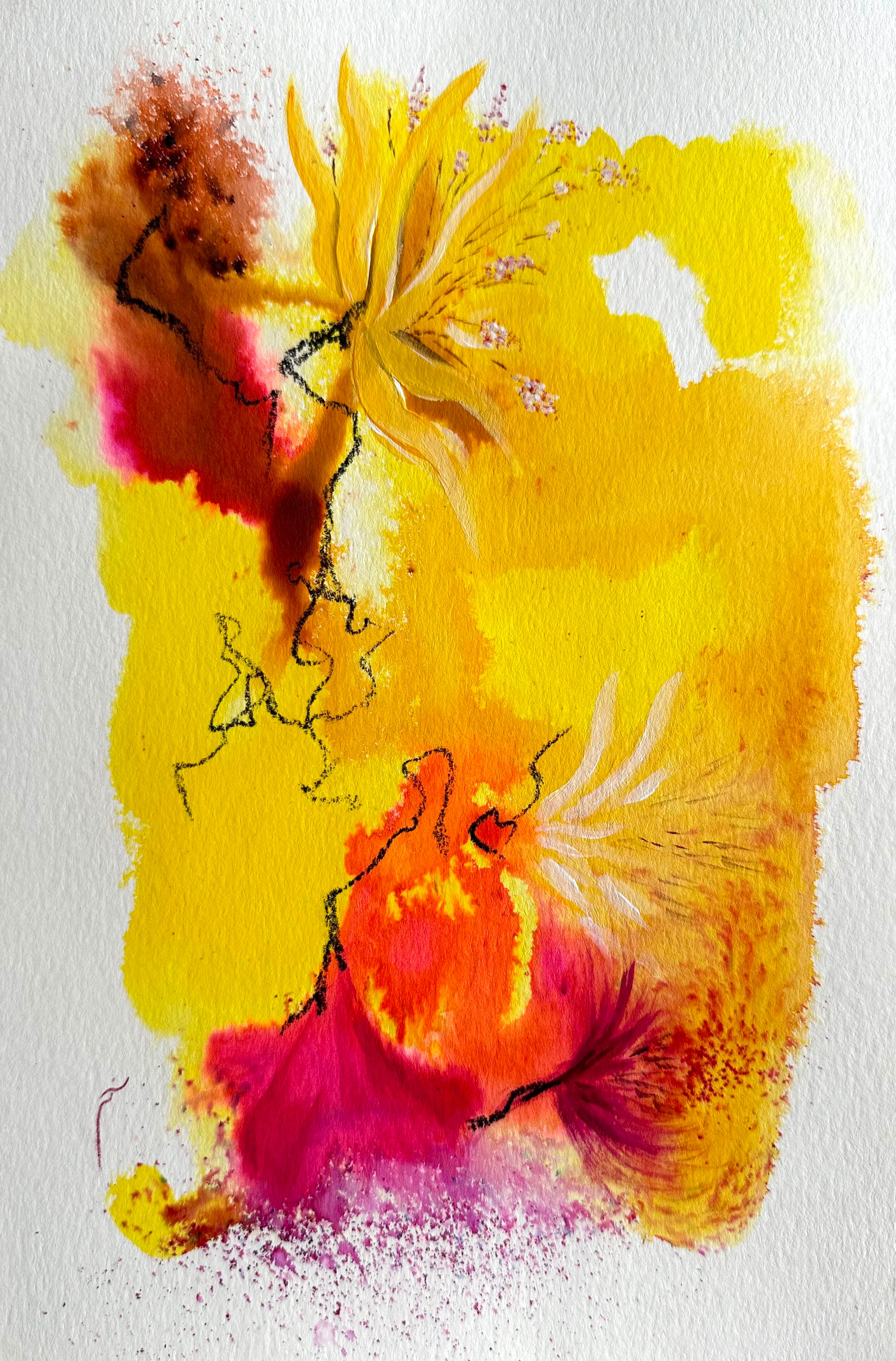 no 70- (11 " x 7.5") Mixed media on paper