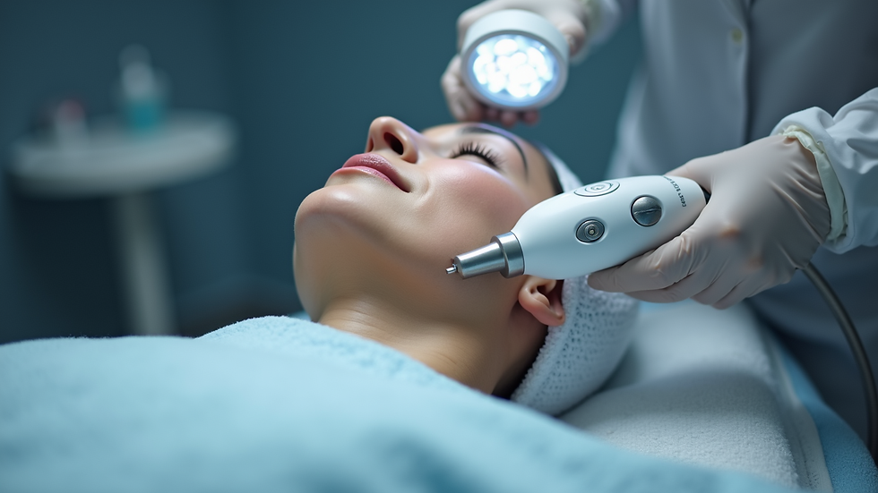 Close-up view of a modern laser skin treatment device