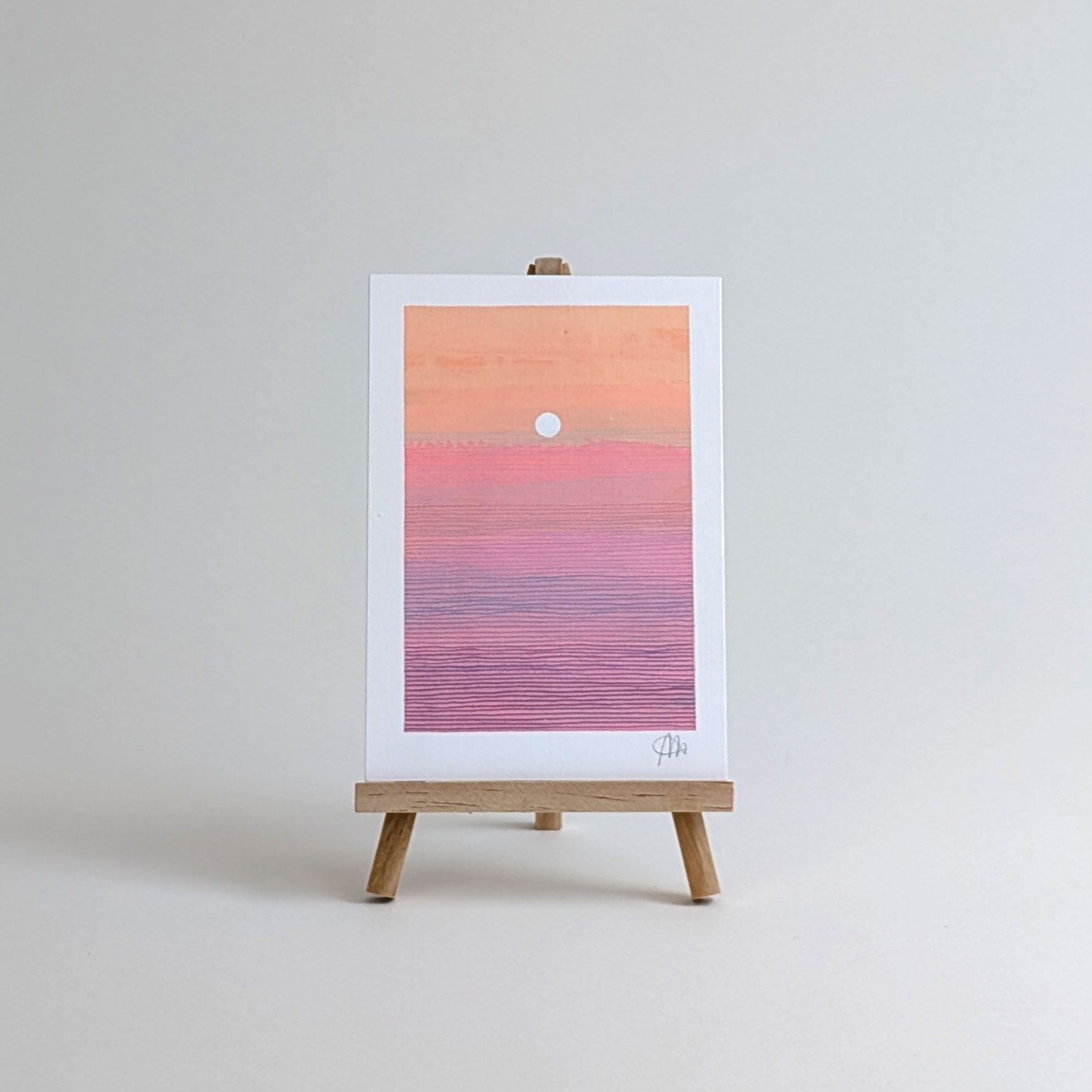 SUNSET MONOPRINT WITH COLOUR PENCIL - SMALL