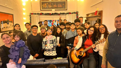 Singing at a members home