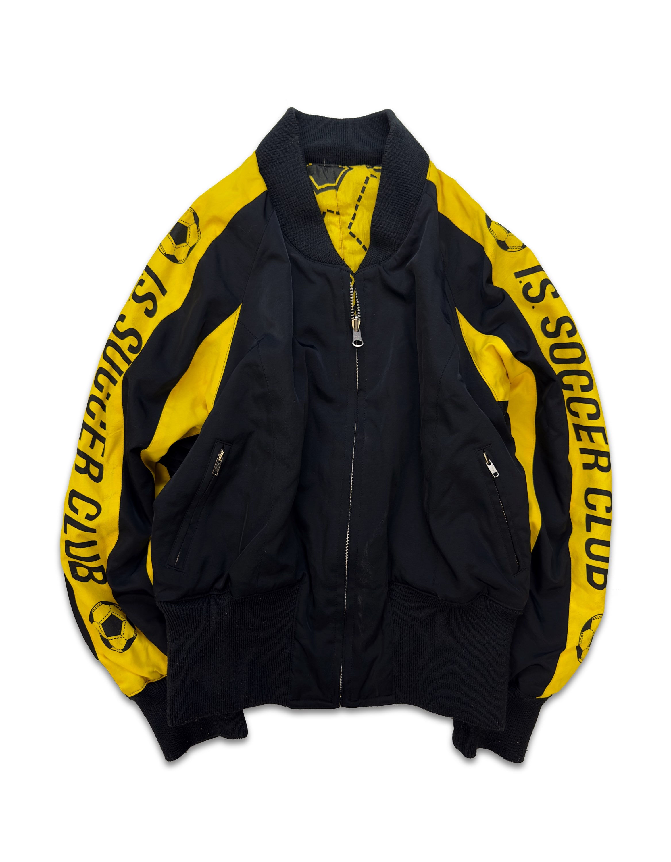 00s Issey Miyake I.S. Sport ‘Soccer Club’ Spell Out Bomber Jacket