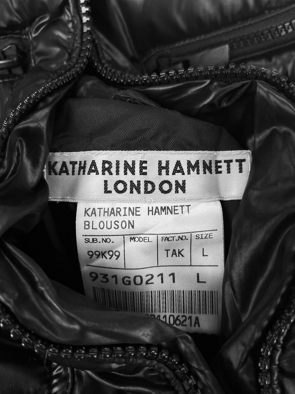 Thumbnail: 00s Katharine Hamnett Black Down Fill Puffer Jacket