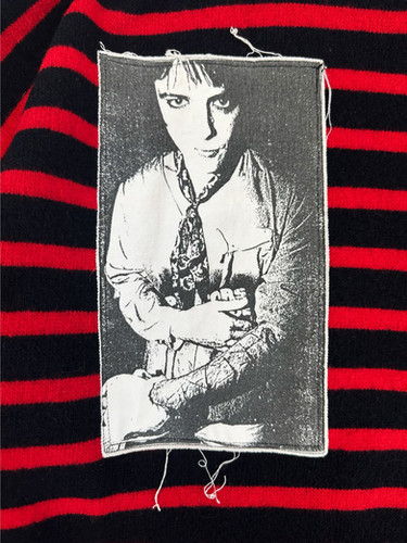 AW01 Raf Simons 'Riot, Riot, Riot' Patch Striped Turtleneck