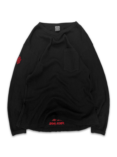 90s Chrome Hearts 'Fuck You' Embroidered Dagger Waffle Long Sleeve