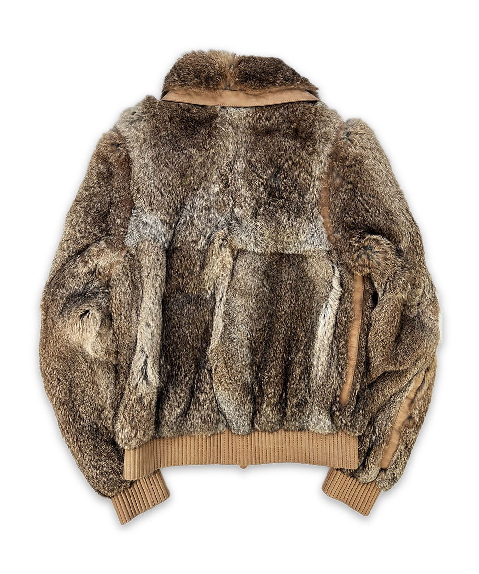 Thumbnail:  00s Alexander McQueen ‘Rabbit Fur’ Cropped Leather Jacket