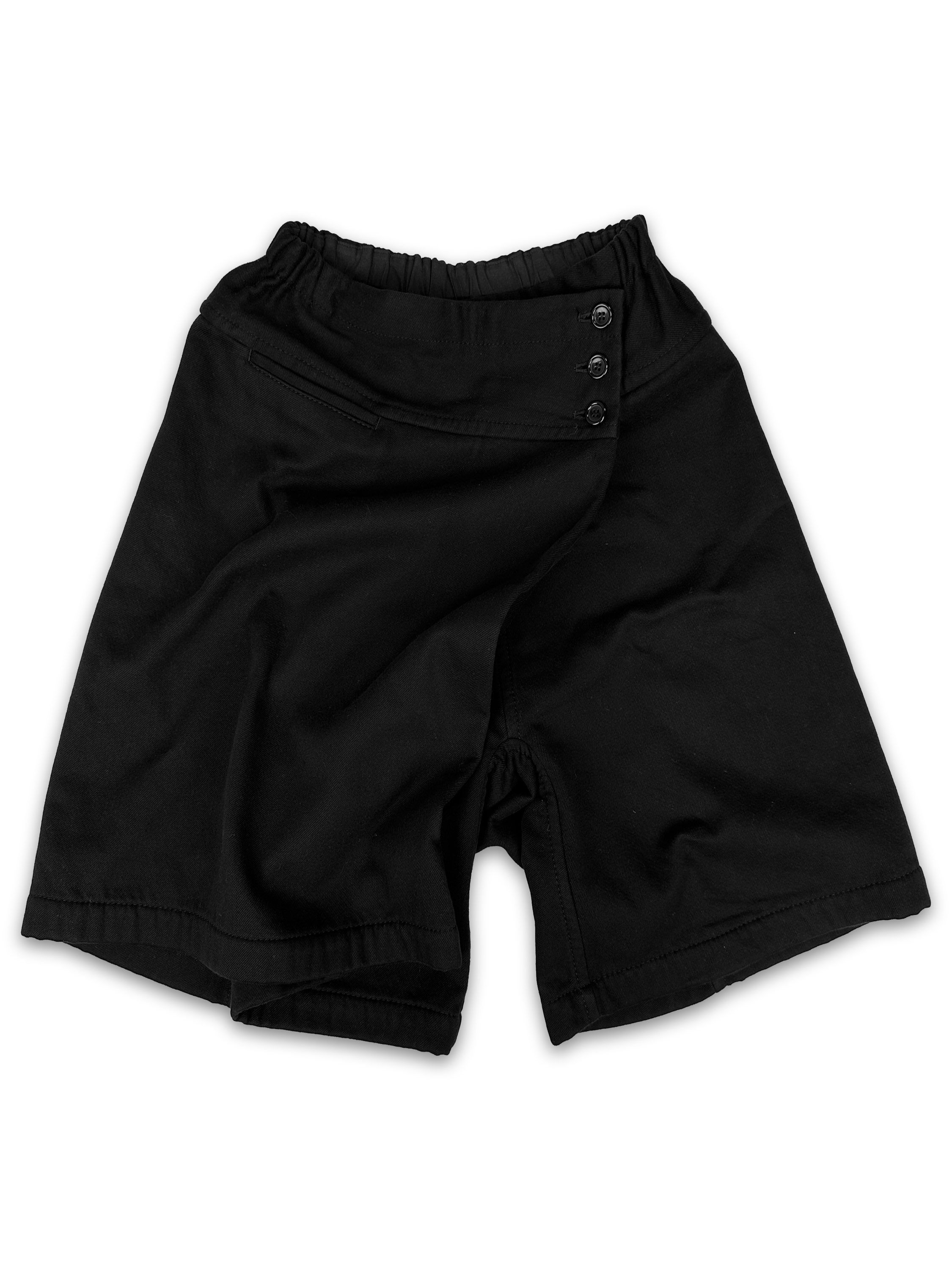 Comme des Garçons Tricot Double Layered Black Wool Shorts