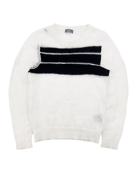 AW07 Dior Homme by Hedi Slimane Striped Low-gauge Mohair