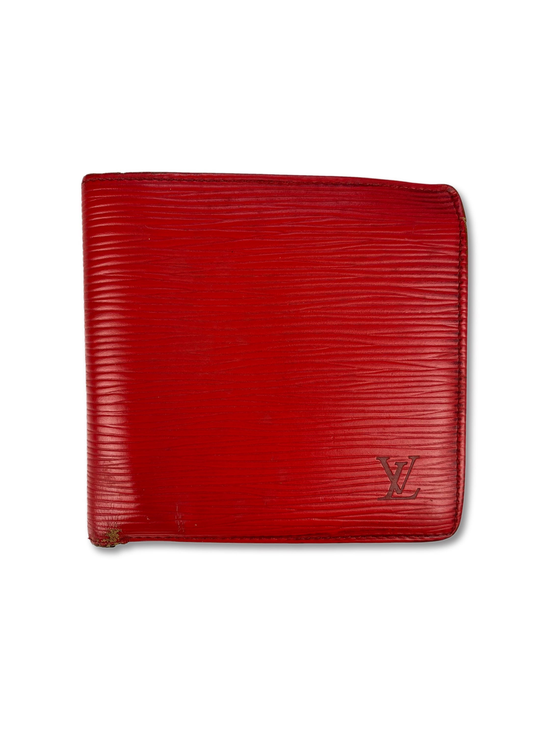 Louis Vuitton Cherry Red Epi Embossed LV Logo Bifold Wallet