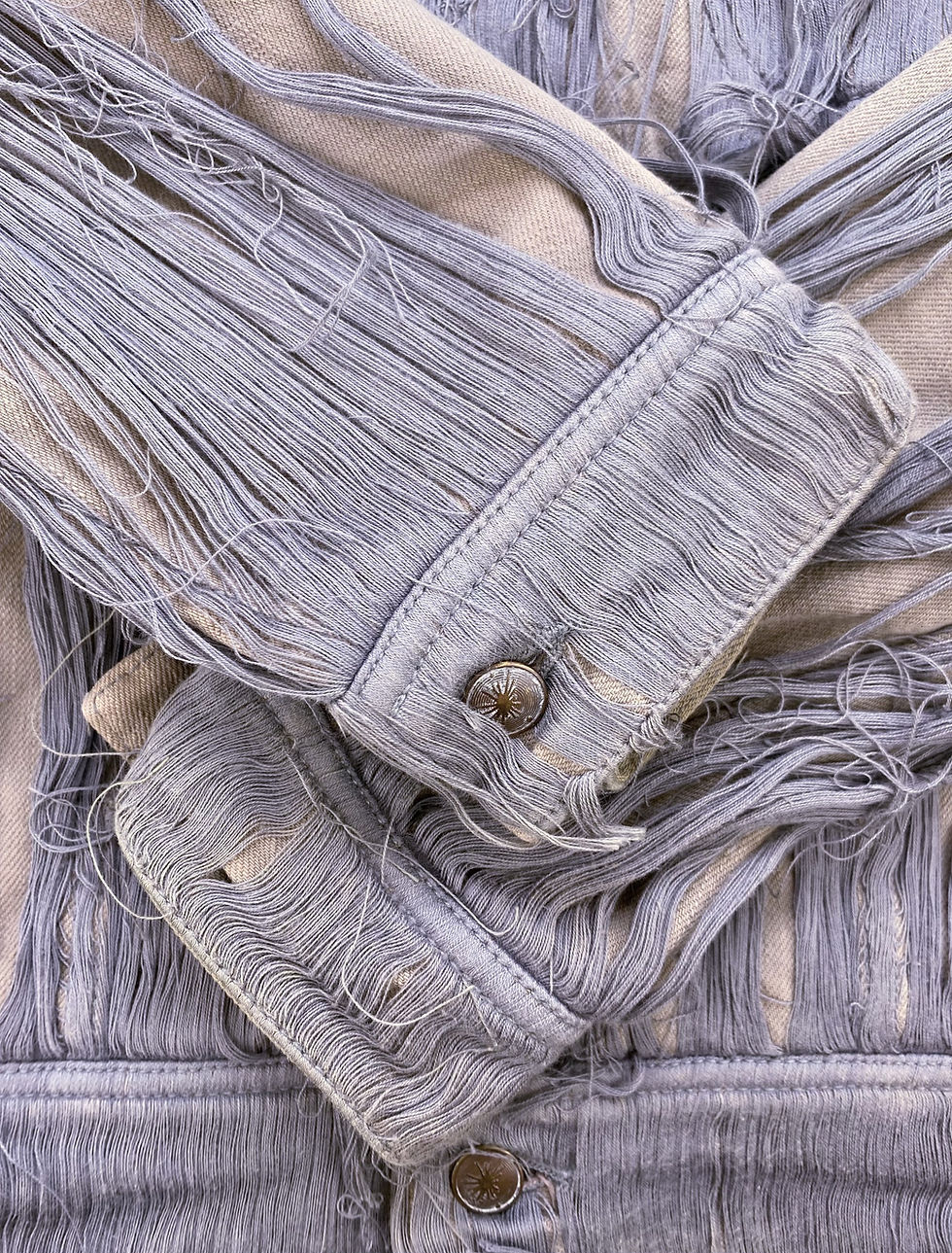 Thumbnail: AW07 Mihara Yasuhiro ‘Mummy’ Distressed Lilac Denim Jacket