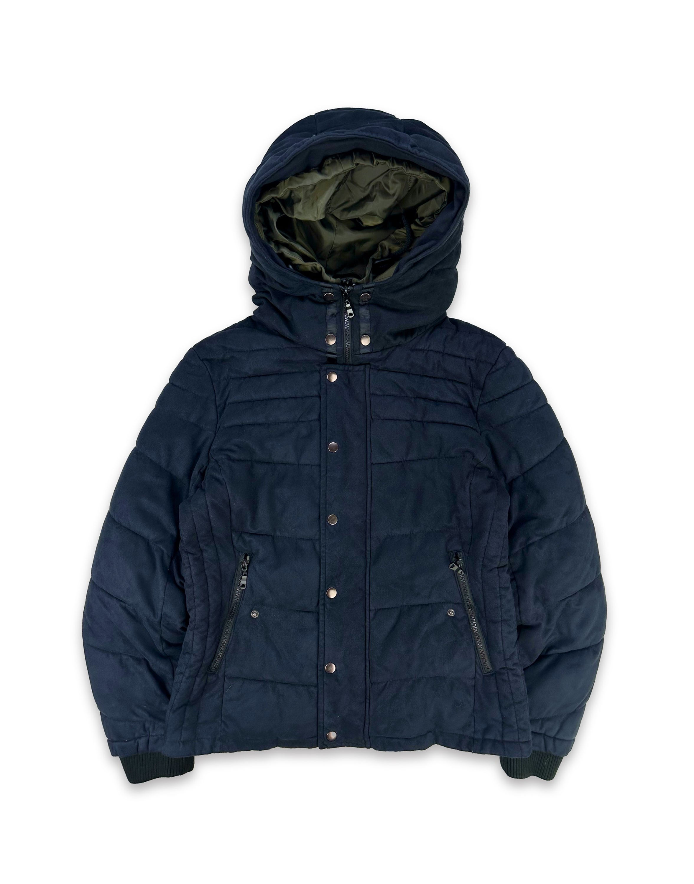 Semantic Design Double Layered Padded Navy Blue Jacket