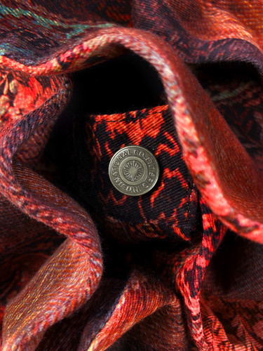 00s Tornado Mart 'Paisley' Print Blood Red Flared Denim