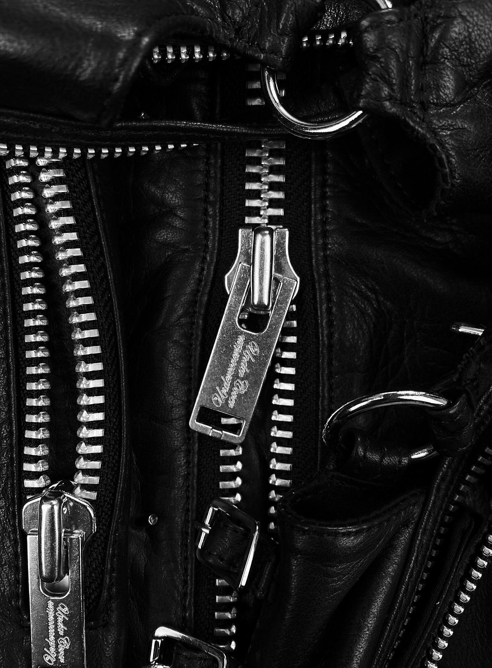 Thumbnail: AW02 Undercover Witches Cell Division Leather Cut Out Biker Jacket