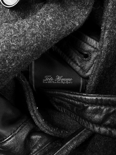 Tete Homme Black Wool Multi Clasp Hooded Jacket | ArchiveThreads