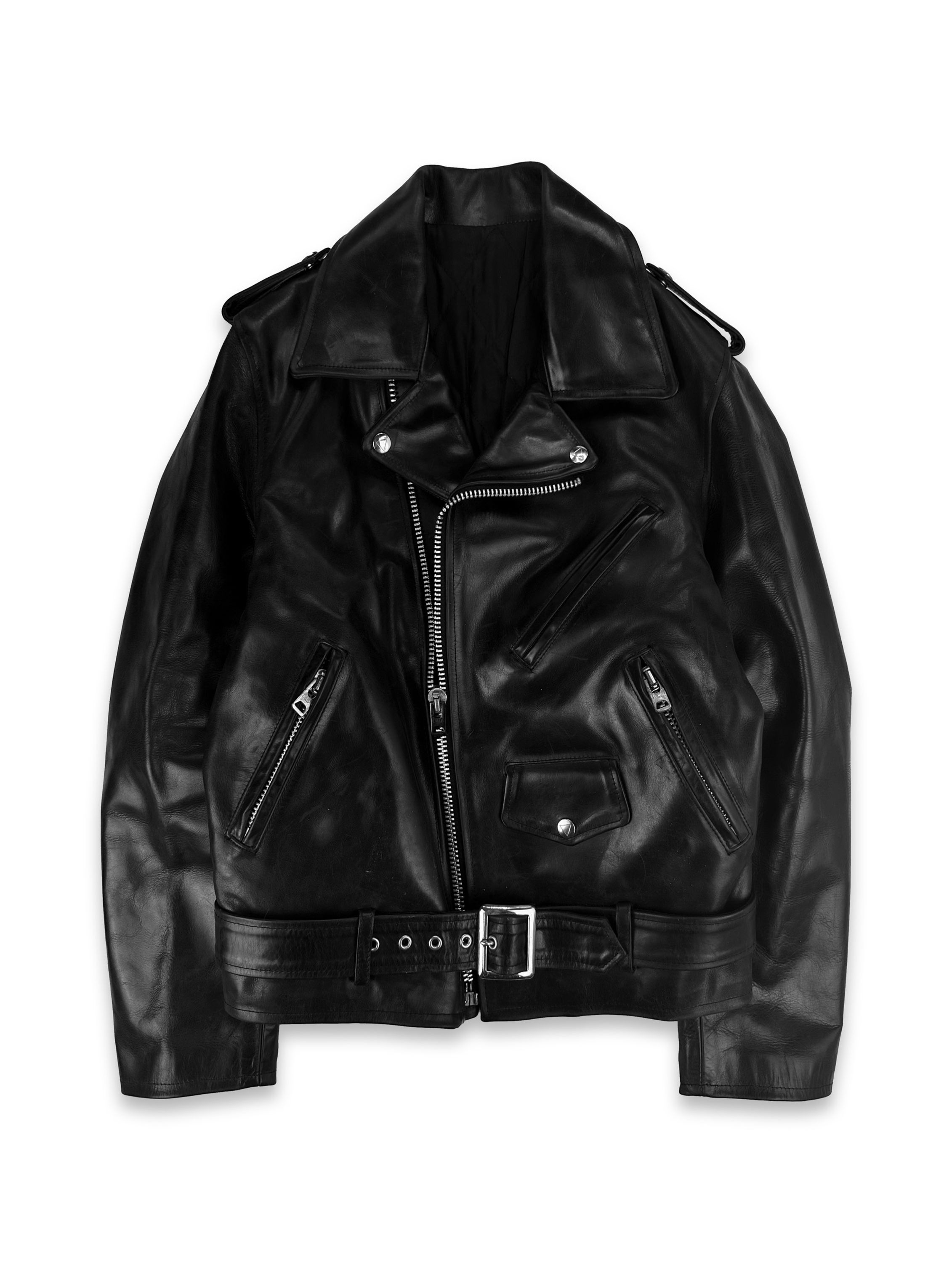  90s Y’s For Men ‘Perfecto’ Zip Black Leather Biker Jacket 