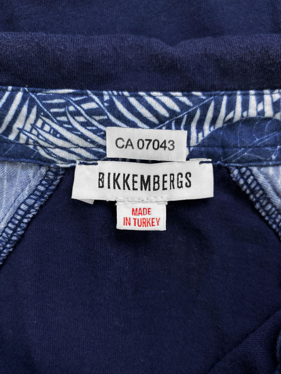 Thumbnail: Dirk Bikkembergs Floral Navy Blue Collared Button Up Polo 